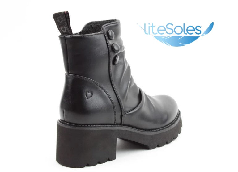 Heavenly Feet Biker Boot with Zip -Litesole Sultan PURPLE