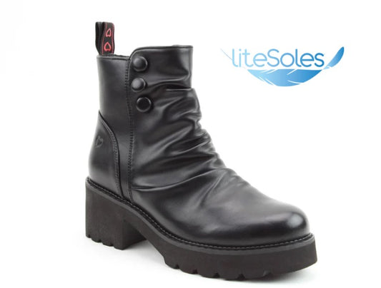 Heavenly Feet Biker Boot with Zip -Litesole Sultan