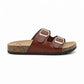 Heavenly Feet Joyfull REDWOOD Twin Buckle Mule Sandal