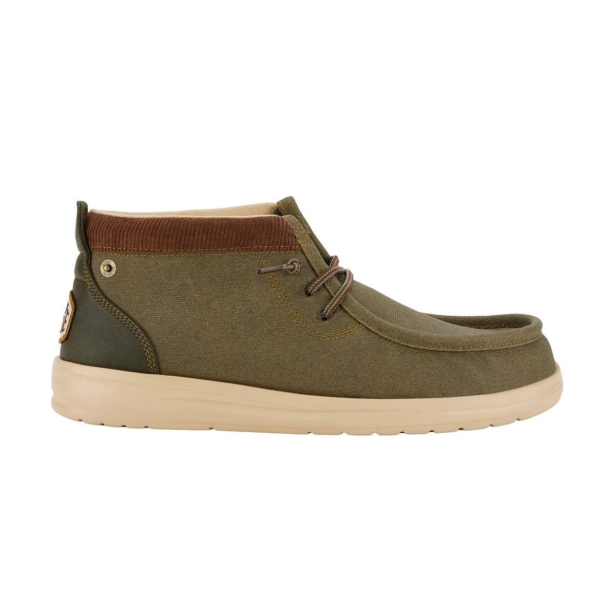 Hey Dude Wally Mid Grip OLIVE Waxed Canvas Boot