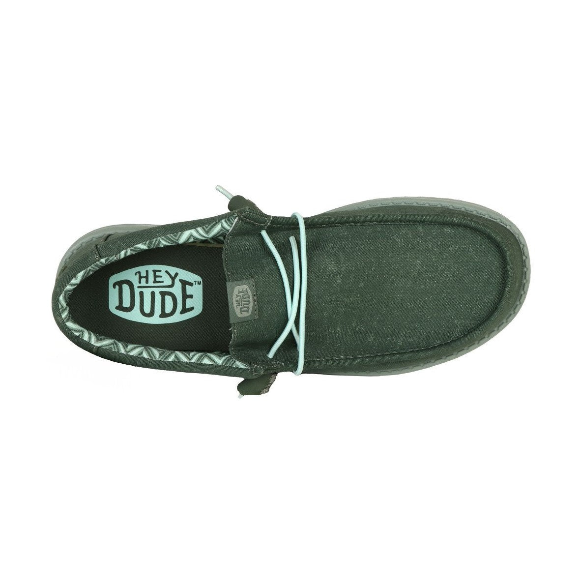 Hey Dude Wally Stretch Green Slip On Canvas Shoe