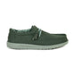Hey Dude Wally Stretch Green Slip On Canvas Shoe