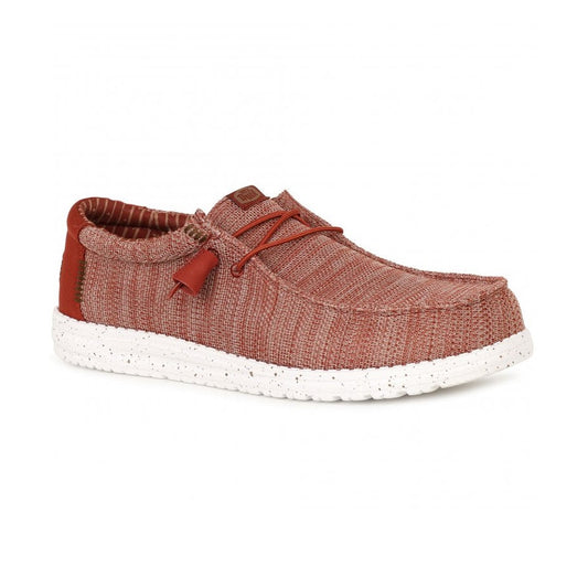 Hey Dude Wally Stretch Sox Slip On Casual Shoe 41898 BURNT RED