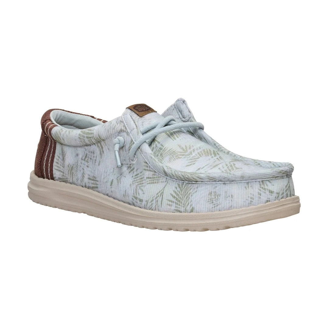 Hey Dude Wally Washed Palm Harbour GREEN Slip On Casual Shoe