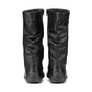 Hotter Boot Derrymore Long Flat Extra Wide Boot with Zip BLACK