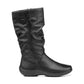 Hotter Boot Derrymore Long Flat Extra Wide Boot with Zip BLACK