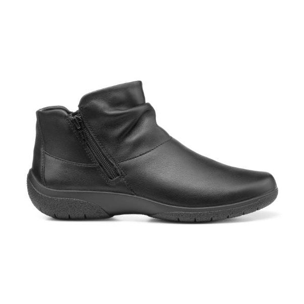 Hotter Boot MURMUR Ankle Boot with double zips EXTRA WIDE BLACK