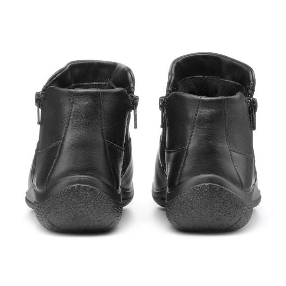 Hotter Boot MURMUR Ankle Boot with double zips EXTRA WIDE BLACK