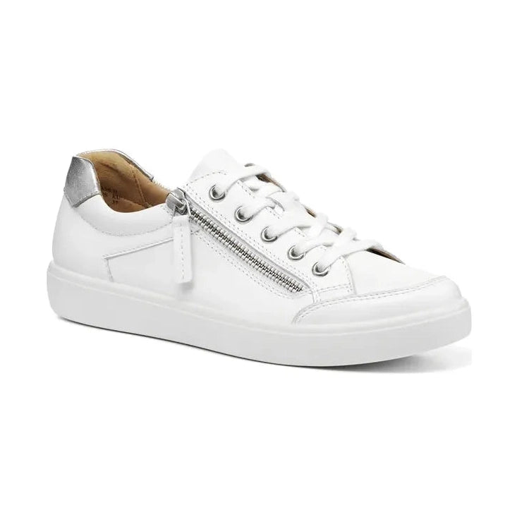 Hotter Chase White Leather Comfort Trainer