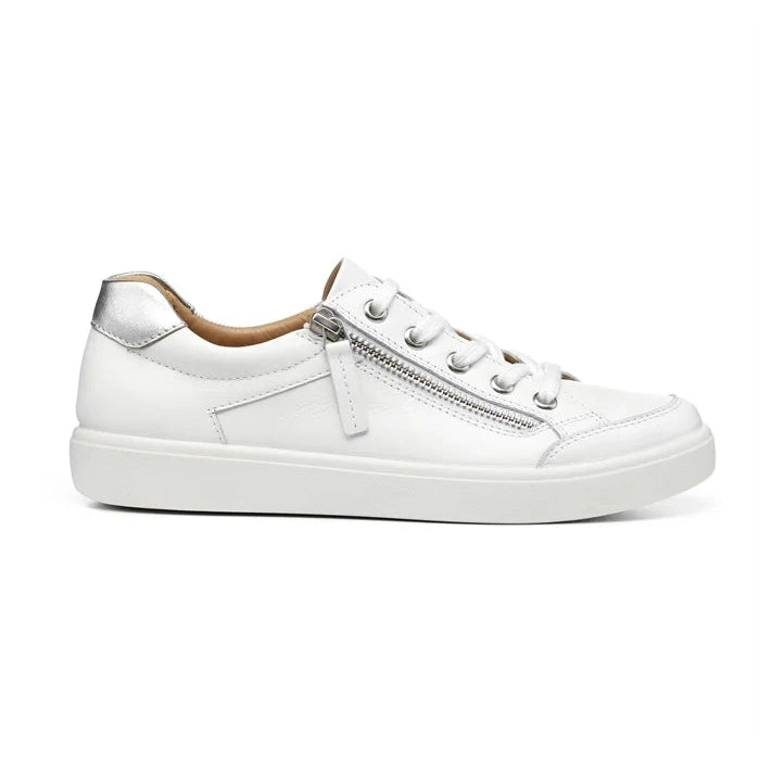 Hotter Chase White Leather Comfort Trainer