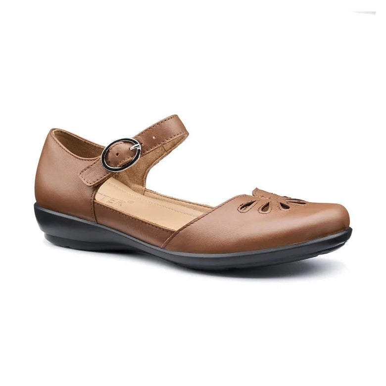 Hotter Eloise TAN Leather Bar Shoe