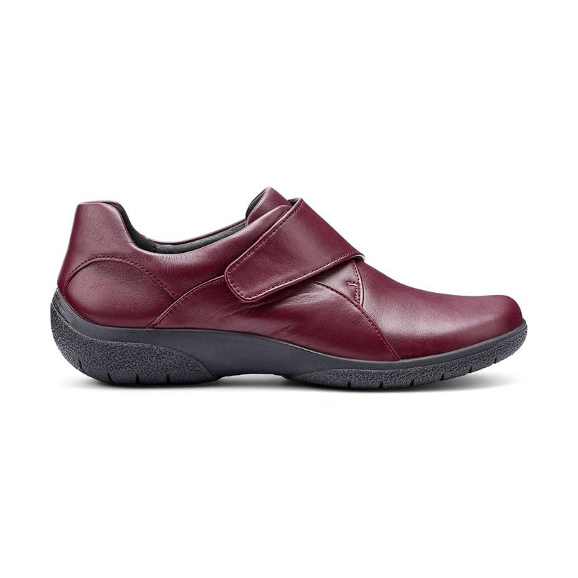 Hotter SUGAR Maroon touch fastening Wide Fitting Shoe