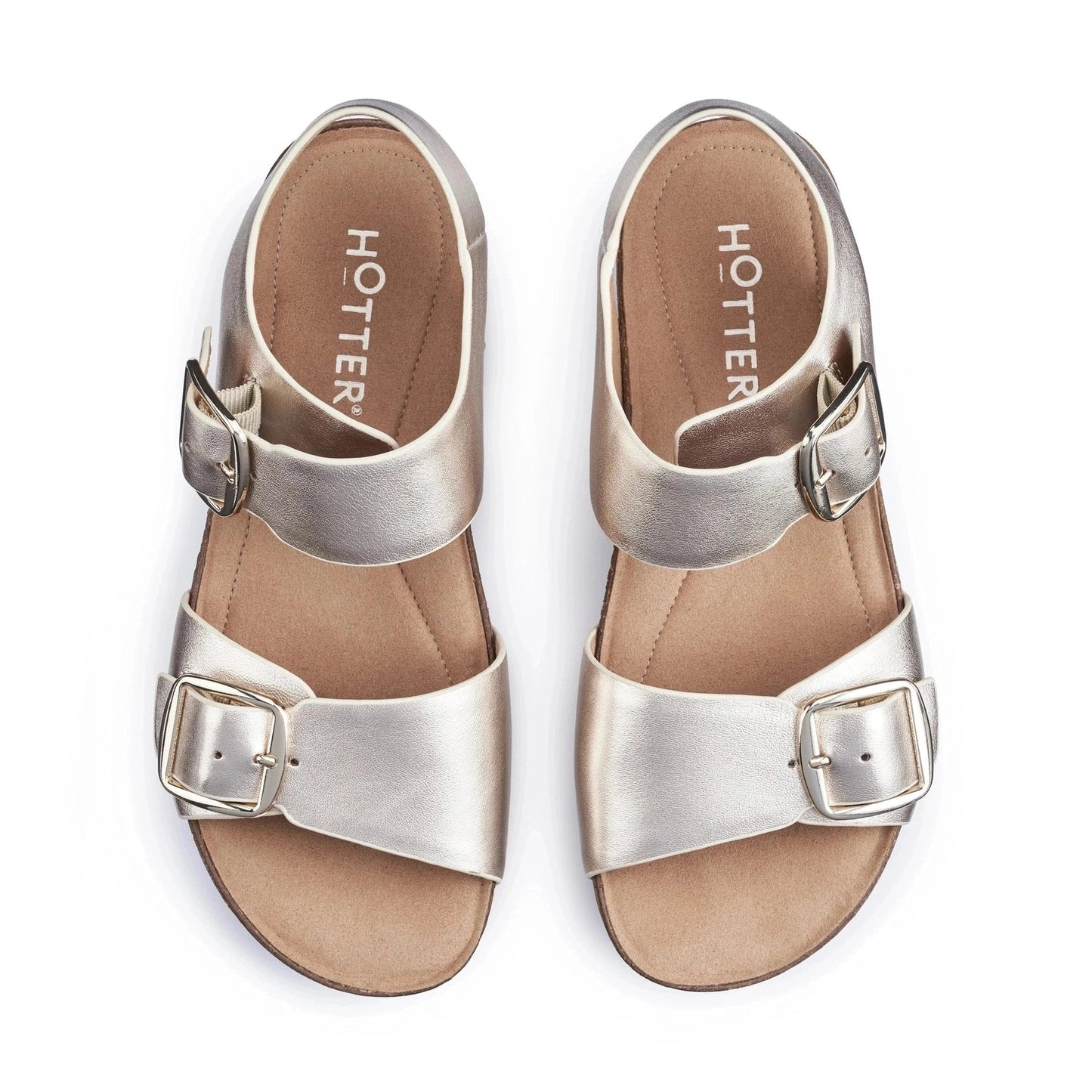 Hotter Sandal Tourist Soft Gold Metalic Comfort Sandals