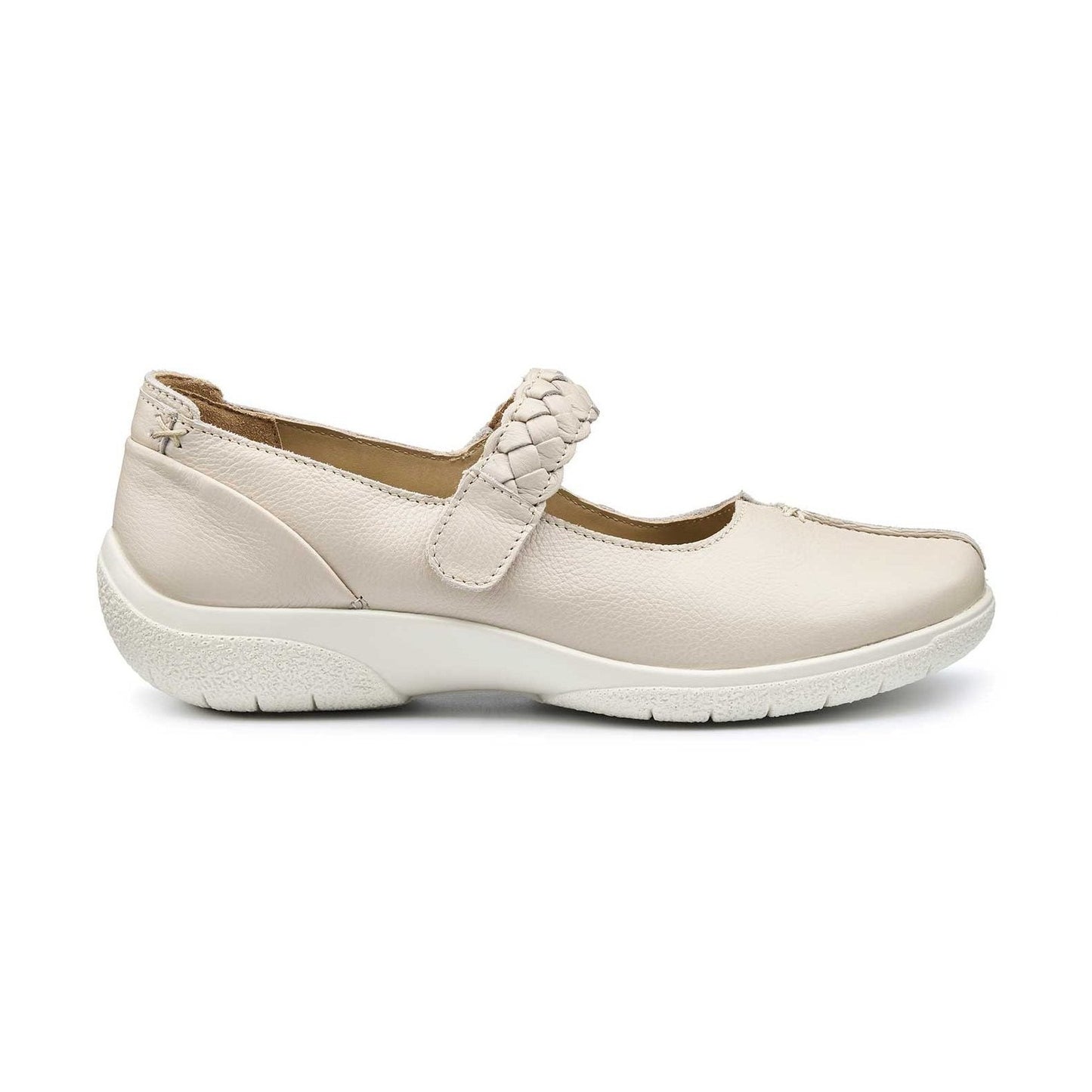 Hotter Shake Cement / Beige Soft Leather Comfort Bar Shoe