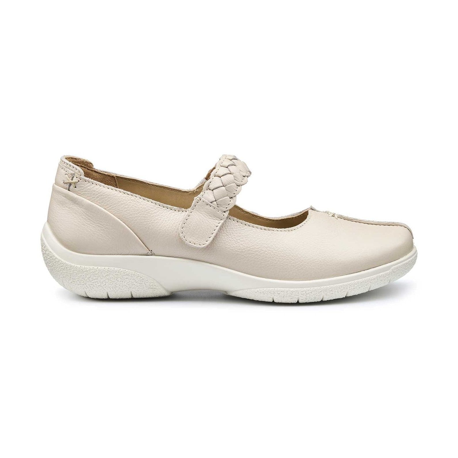 Hotter Shake Cement / Beige Soft Leather Comfort Bar Shoe