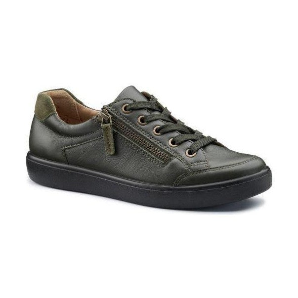 Hotter Shoe Chase Trainer Style Shoe with Lace and zip WIDE FOREST