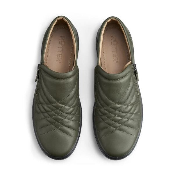 Hotter Shoe POPPY Trainer style Shoe with Zip KHAKI