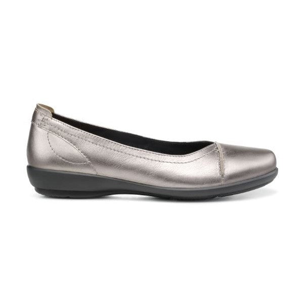 Hotter Shoe ROBYN Ballerina style Flat court shoe WIDE PEWTER