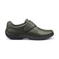Hotter Shoe SUGAR Leather Touch Fastening Shoe Extra Wide Fitting FOREST Green