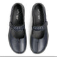 Hotter Shoe Shake Leather Wide Fitting Bar Shoe NAVY WIDE