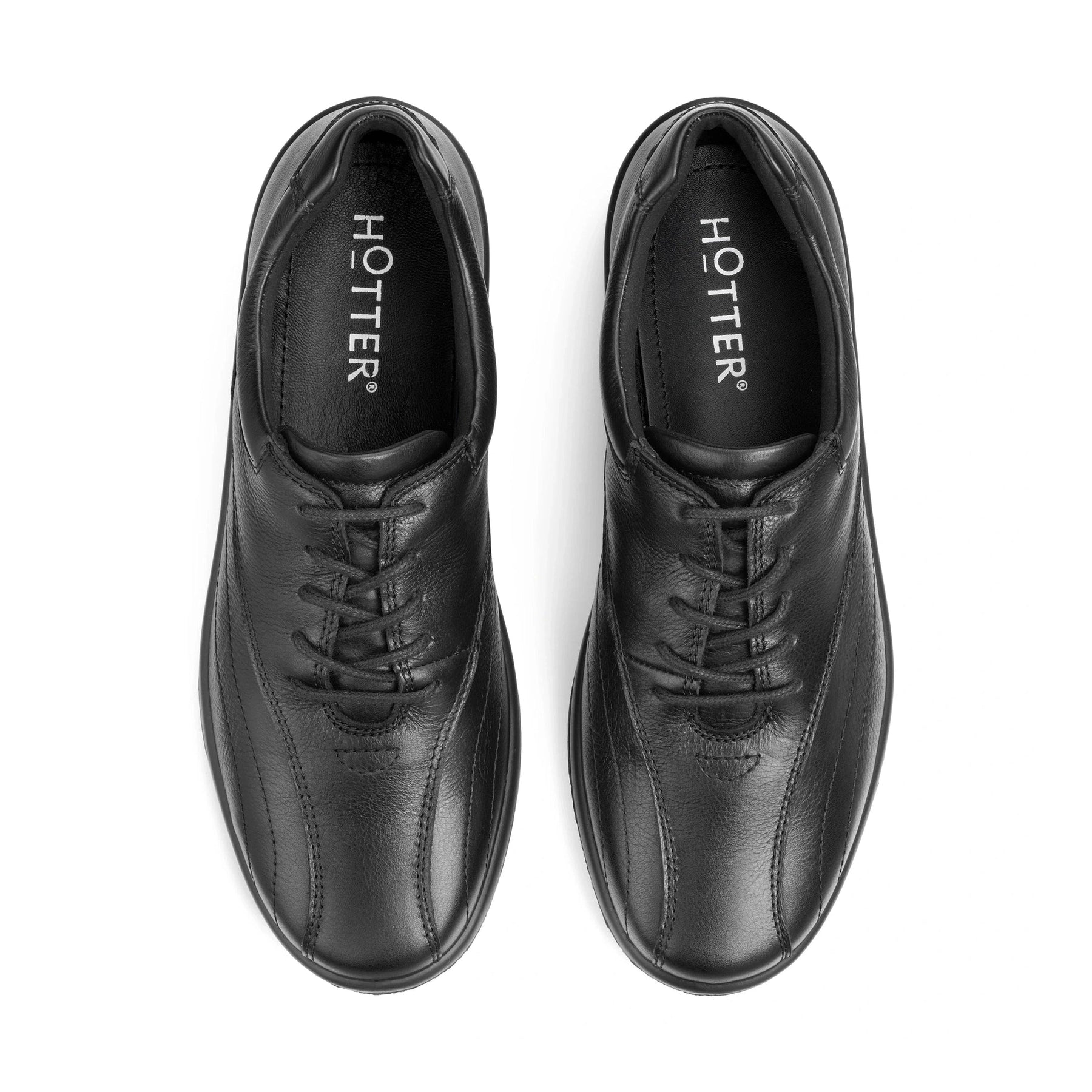 Hotter Shoe Tone Black Extra Wide Leather Lace up Shoe Black