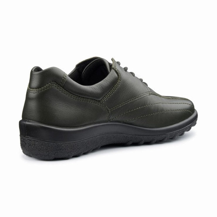 Hotter Shoe Tone Forest GREEN Leather Lace up Wide Fitting Shoe
