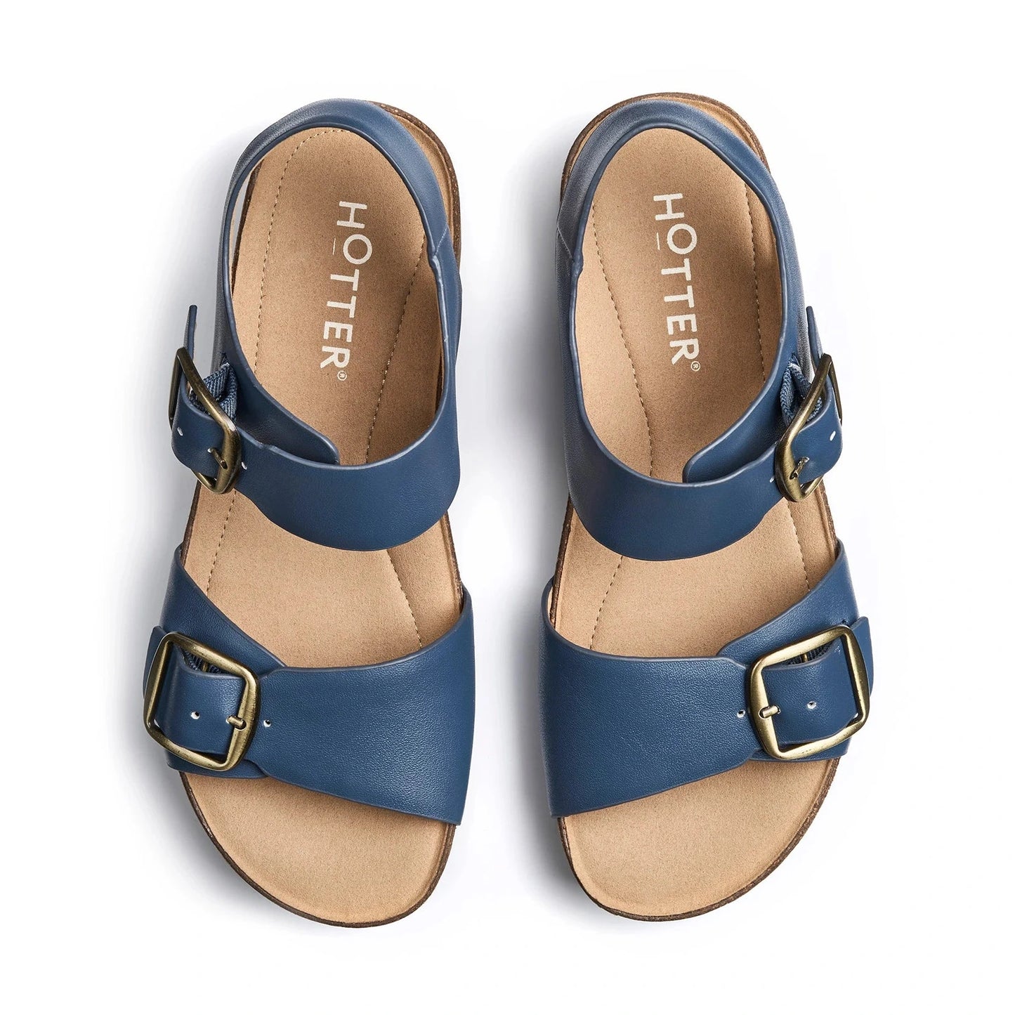 Hotter Tourist Cork Footbed Buckle Sandal AQUATIC BLUE