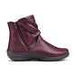 Hotter Whisper Dark Cherry wide Fitting Twin Zip Ankle Boot