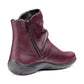Hotter Whisper Dark Cherry wide Fitting Twin Zip Ankle Boot