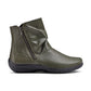 Hotter Whisper Forest Green Wide Fitting Twin Zip Ankle Boot