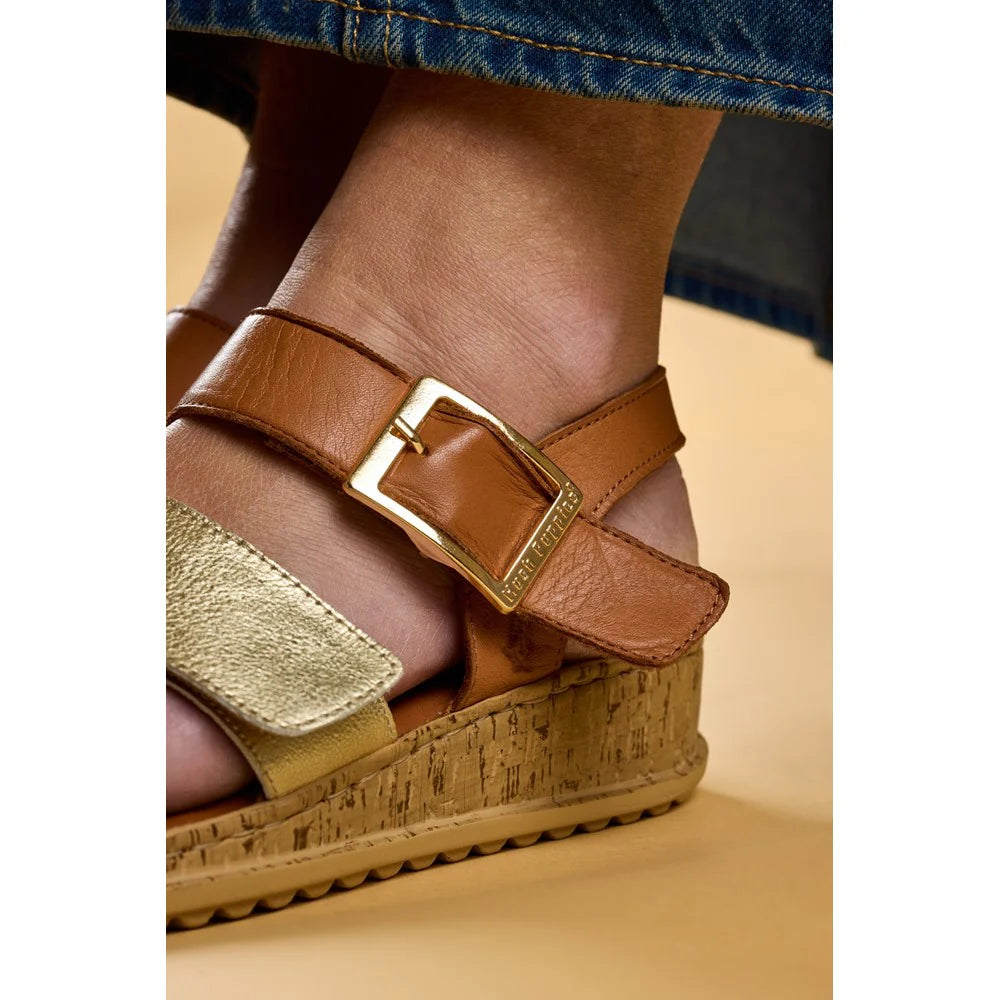 Hush Puppies Eliana GOLD Multi Adjustable Strap Wedge Sandal