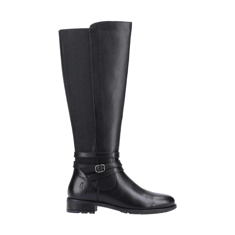 Hush Puppies Vanessa Black Leather Long Leg Boot