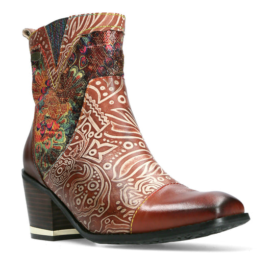 Laura Vita Igcreo 02 CAFE Leather Cuban Heel Ankle Boot
