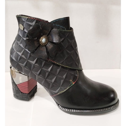Laura Vita Maevao 41 Stunning  BLACK Leather  Boot