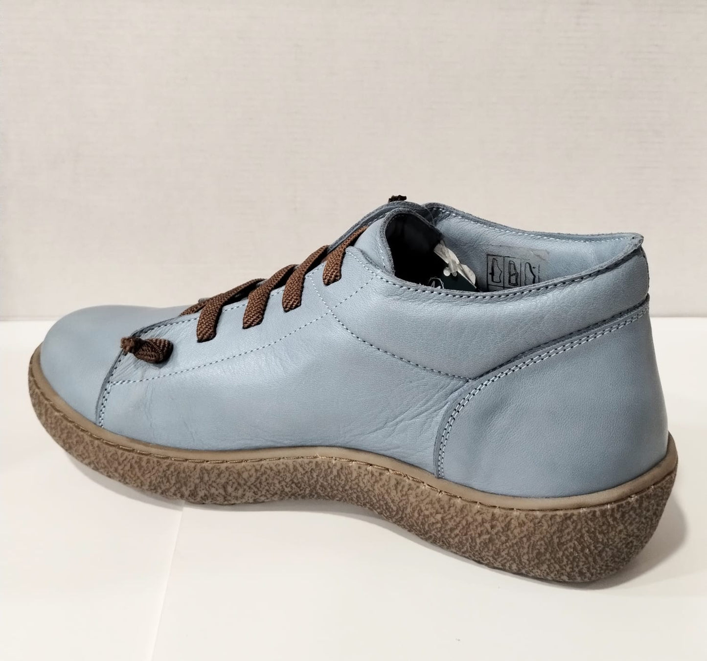 Modella Dakota Denim Soft Leather Elastic Lace Slip On Ankle Boot