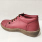 Modella Dakota Burgundy Soft Leather Elastic Lace Slip On Ankle Boot