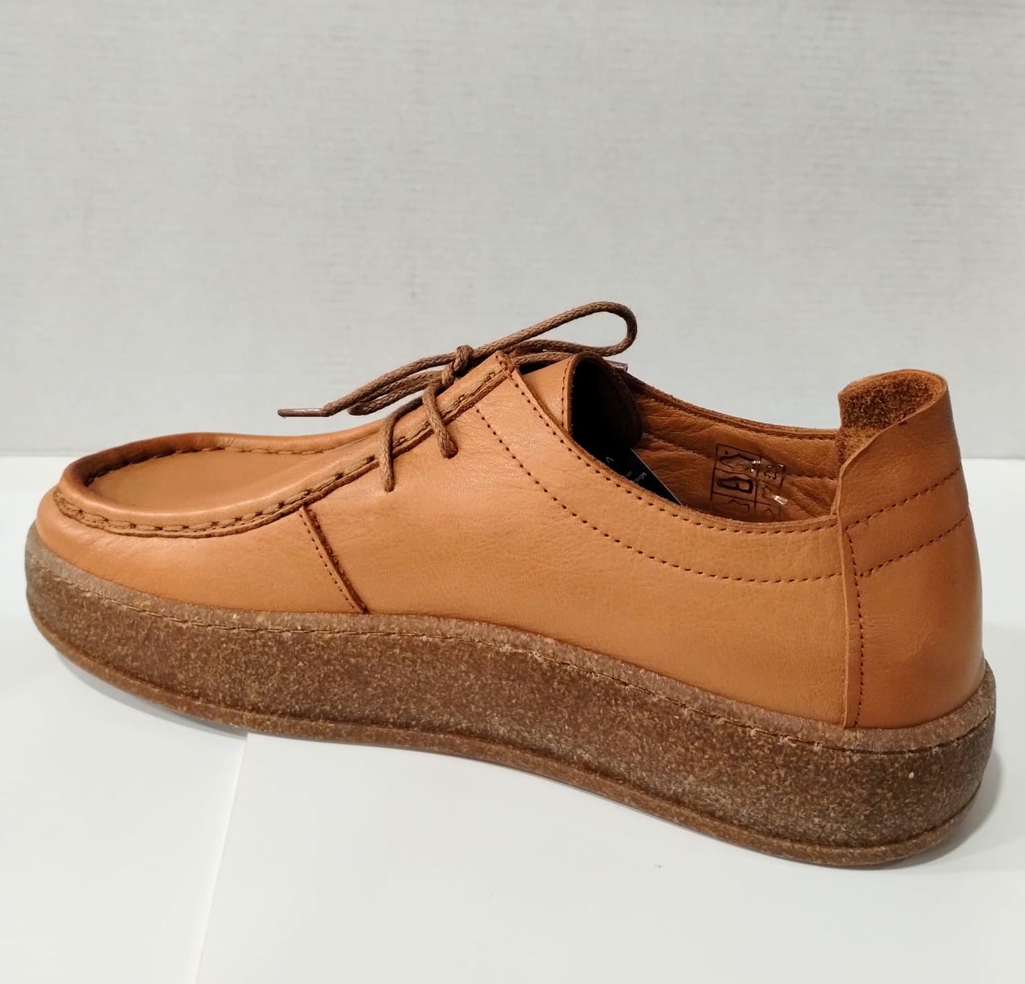 Modella Camden TAN Soft Leather Chunky Sole Wallabee Style Shoe