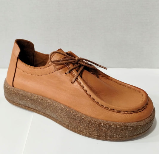 Modella Camden TAN Soft Leather Chunky Sole Wallabee Style Shoe