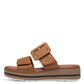 Jana 27271-42 TAN Touch Fastening Adjustable Wedge Mule Sandal