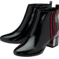 Lotus Boot Issy Smart Heeled Ankle Boot with double Zip and red stripe detail  BLACK ULB418