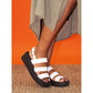 Lunar Lipstick WHITE Chunky Sole Sandal JLC022WH