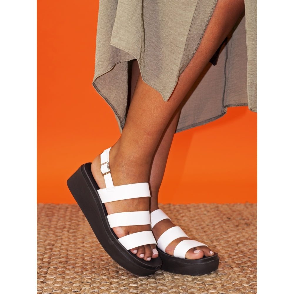 Lunar Lipstick WHITE Chunky Sole Sandal JLC022WH