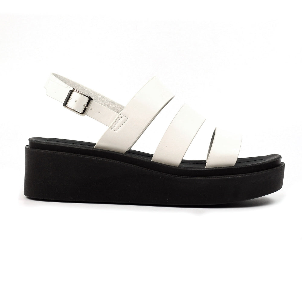 Lunar Lipstick WHITE Chunky Sole Sandal JLC022WH