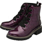Lotus Ankle Boot with lace and Zip fastening Jojo PURPLE PATENT ULB350