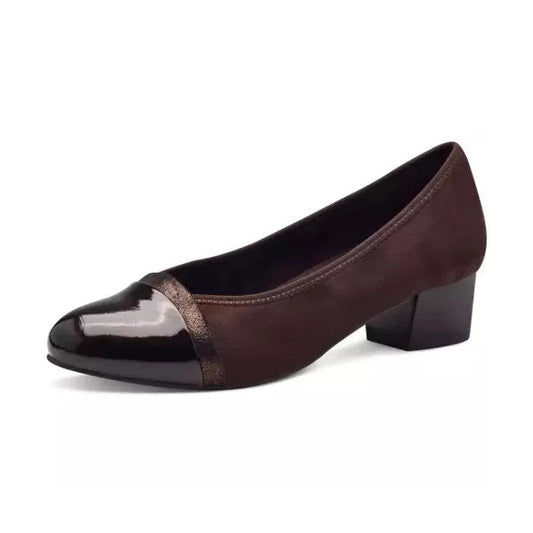 Jana 22366 CAFE Brown Low Heeled Court Shoe 22366-001
