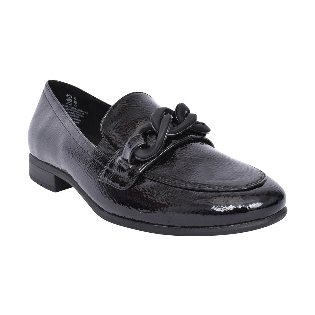 Jana 24260 BLACK Patent H fitting Slip On Shoe