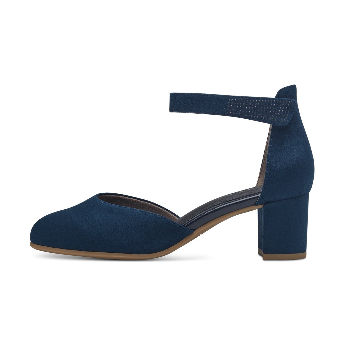 Jana 24475 NAVY Wide fitting block Heel Bar shoe 24475-805