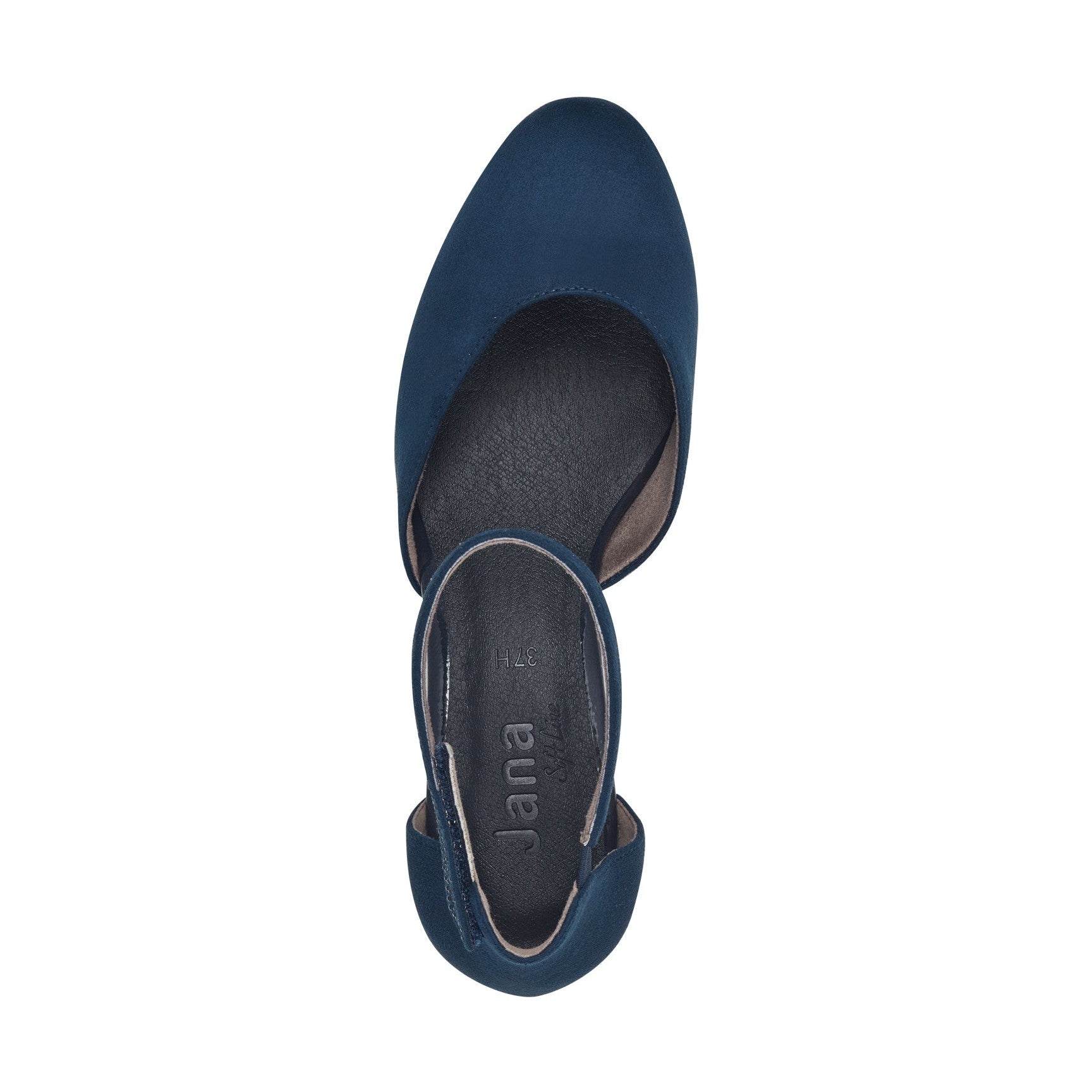 Jana 24475 NAVY Wide fitting block Heel Bar shoe 24475-805