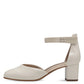 Jana 24476 BEIGE PAT Block Heel Bar Shoe 24476-409