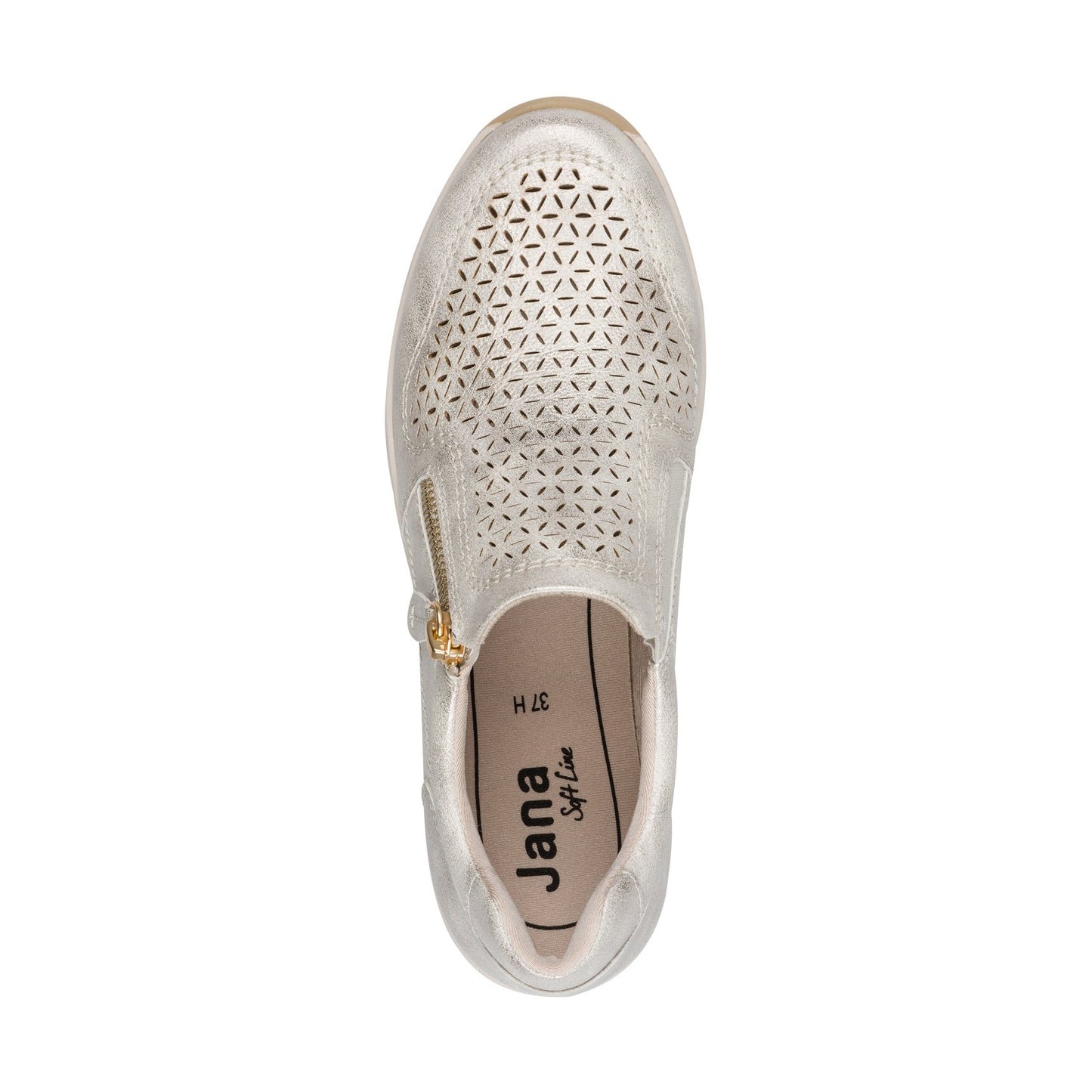 Jana 24765-46-499 GOLD Slip On Trainer Style Shoe with Zip 24765-46-499